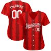 Custom Red White 3D Pattern Design Authentic Baseball Jersey - Image 2