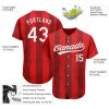 Custom Red White 3D Pattern Design Authentic Baseball Jersey - Image 3
