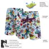 Custom White Navy-Red 3D Pattern Beach Hawaii Palm Trees Authentic Basketball Shorts - Image 2
