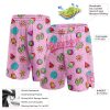 Custom Pink White 3D Pattern Summer Ice Cream And Watermelon Authentic Basketball Shorts - Image 2