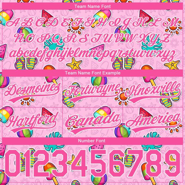 Custom Pink White 3D Pattern Summer Ice Cream And Watermelon Authentic Basketball Shorts - Image 3