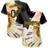 Custom White Black-Yellow 3D Pattern Design Music Festival Watercolor International Jazz Day Authentic Baseball Jersey - Image 2