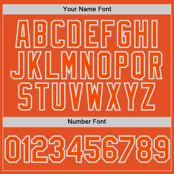 Custom Orange White-Gray Line Authentic Baseball Jersey - Image 5