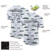 Custom White Black 3D Pattern Design Crocodile Performance T-Shirt - Image 2