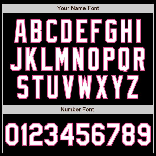 Custom Black White-Pink 3 Colors Arm Shapes Authentic Baseball Jersey - Image 6