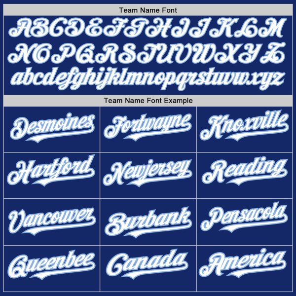 Custom Royal White-Light Blue 3 Colors Arm Shapes Authentic Baseball Jersey - Image 5