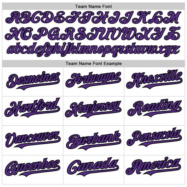 Custom White Purple-Black 3 Colors Arm Shapes Authentic Baseball Jersey - Image 5