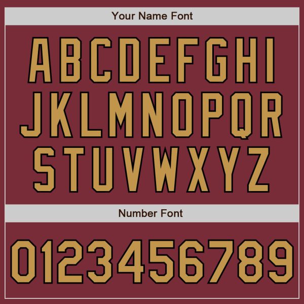 Custom Burgundy Old Gold-Black 3 Colors Arm Shapes Authentic Baseball Jersey - Image 6