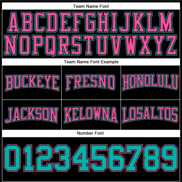 Custom Stitched Black Aqua-Pink Football Pullover Sweatshirt Hoodie - Image 3
