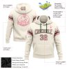 Custom Stitched Cream Medium Pink-Green Football Pullover Sweatshirt Hoodie - Image 2