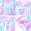 Custom Women's Tie Dye White-Light Blue Watercolor Gradient 3D V-Neck Cropped Baseball Jersey - Image 6