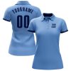 Custom Light Blue Navy Performance Golf Polo Shirt - Image 2