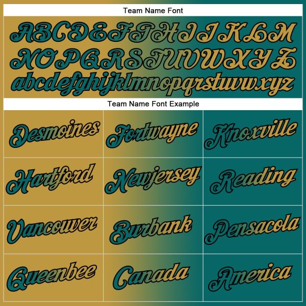 Custom Stitched Teal Old Gold-Black Gradient Fashion Sports Pullover Sweatshirt Hoodie - Image 3