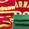 Custom Green Orange-Gray Authentic Throwback Baseball Jersey - Image 2