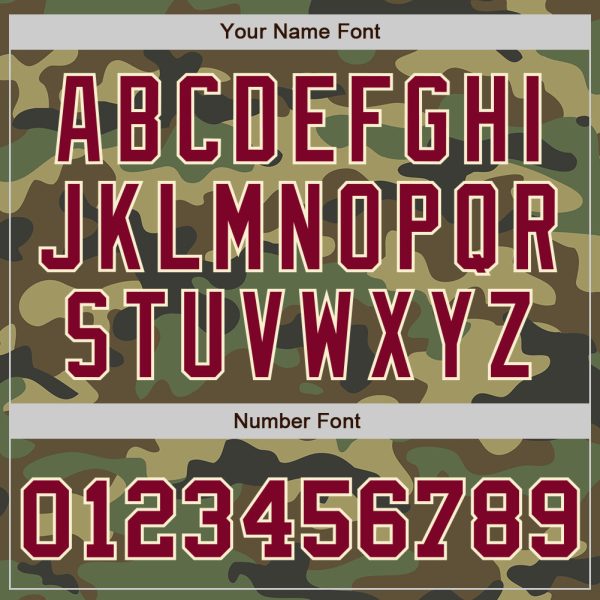 Custom Camo Maroon-Cream Bomber Full-Snap Varsity Letterman Salute To Service Jacket - Image 5