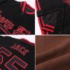 Custom Brown Red-White Bomber Full-Snap Varsity Letterman Two Tone Jacket - Image 2