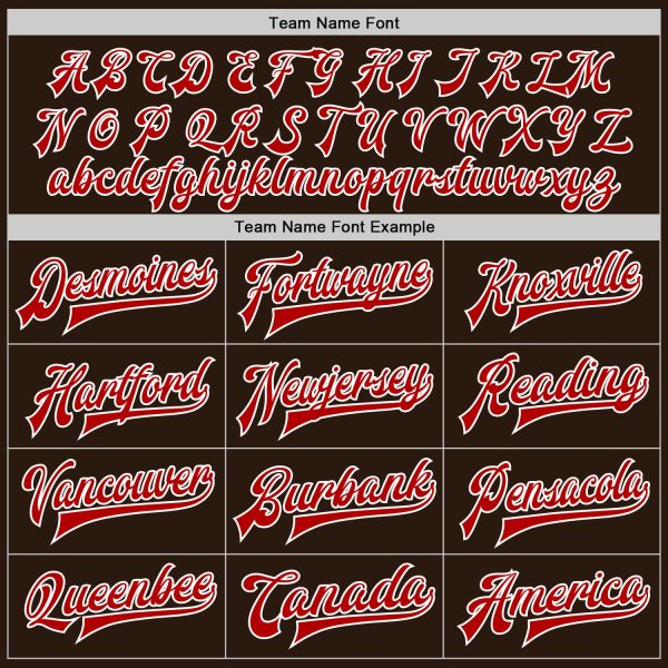 Custom Brown Red-White Bomber Full-Snap Varsity Letterman Two Tone Jacket - Image 4