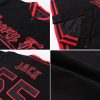 Custom Navy Red Los Angeles California City Edition 3D Bomber Full-Snap Varsity Letterman Jacket - Image 2