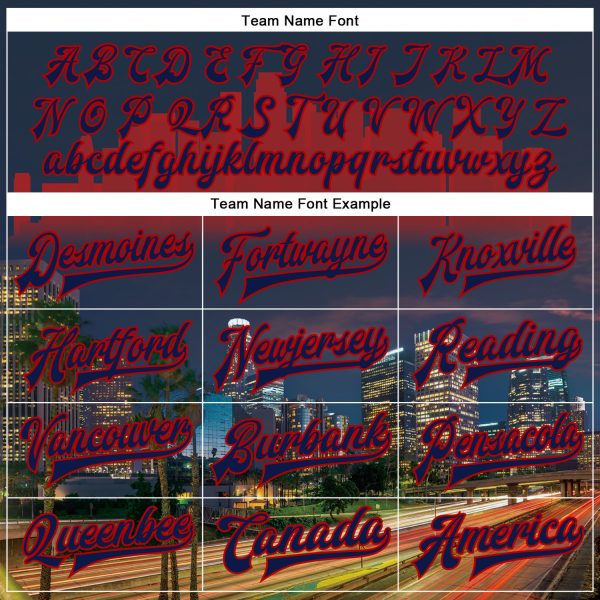 Custom Navy Red Los Angeles California City Edition 3D Bomber Full-Snap Varsity Letterman Jacket - Image 4