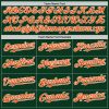 Custom Green Orange-White Bomber Full-Snap Varsity Letterman Two Tone Hoodie Jacket - Image 4