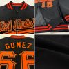 Custom Black Crimson-Gold Bomber Varsity Letterman Zipper Jacket - Image 2
