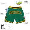Custom Kelly Green Black-Gold Authentic Throwback Basketball Shorts - Image 2