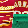 Custom Kelly Green Orange-Black Authentic Throwback Baseball Jersey - Image 2