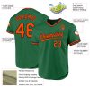 Custom Kelly Green Orange-Black Authentic Throwback Baseball Jersey - Image 3