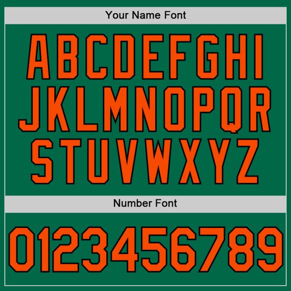 Custom Kelly Green Orange-Black Authentic Throwback Baseball Jersey - Image 5