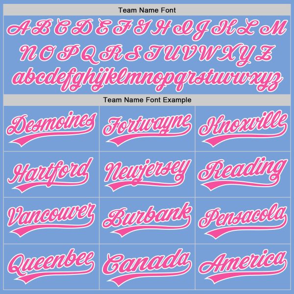 Custom Light Blue Pink-White Authentic Baseball Jersey - Image 4