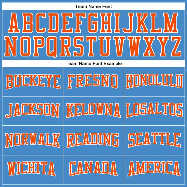 Custom Powder Blue Orange-White Long Sleeve Performance T-Shirt - Image 4