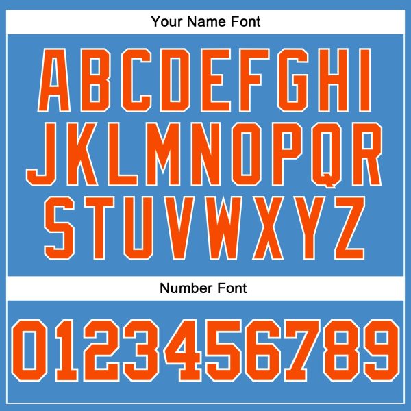 Custom Powder Blue Orange-White Long Sleeve Performance T-Shirt - Image 5