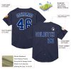 Custom Navy Royal-White Mesh Authentic Throwback Baseball Jersey - Image 3