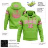 Custom Stitched Neon Green Pink-White Football Pullover Sweatshirt Hoodie - Image 2