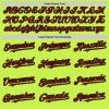 Custom Neon Green Crimson-Black Mesh Authentic Throwback Baseball Jersey - Image 4