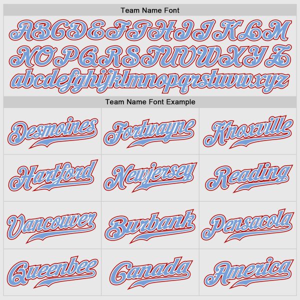 Custom White Red Pinstripe Red-Light Blue Authentic Raglan Sleeves Baseball Jersey - Image 5