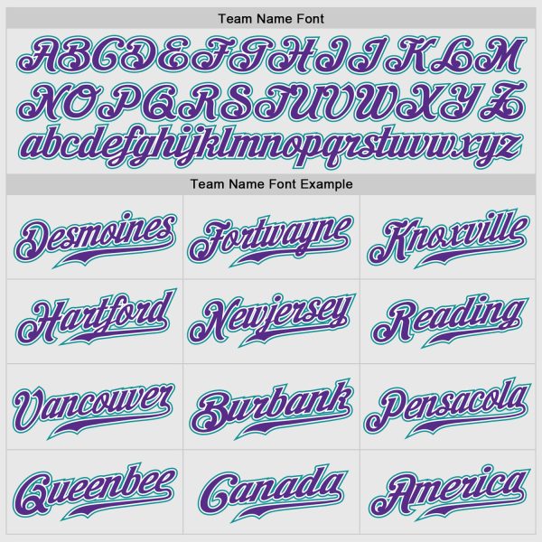 Custom White Aqua Pinstripe Purple-Aqua Authentic Raglan Sleeves Baseball Jersey - Image 5