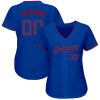 Custom Royal Royal-Red Authentic Baseball Jersey - Image 2