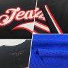 Custom Royal Yellow-Orange Mesh Authentic Throwback Baseball Jersey - Image 2
