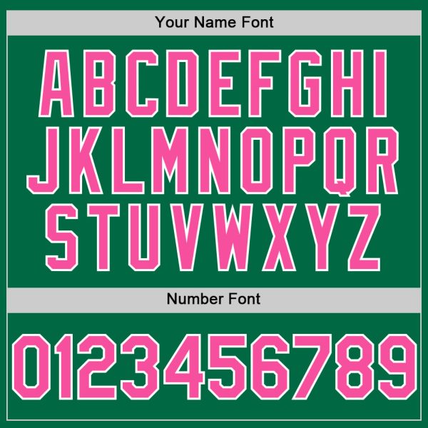 Custom Kelly Green Pink-White Authentic Sleeveless Baseball Jersey - Image 4