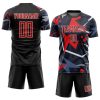 Custom Black Red-White Sublimation Soccer Uniform Jersey - Image 2