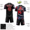 Custom Black Red-White Sublimation Soccer Uniform Jersey - Image 3