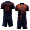 Custom Navy Orange Sublimation Soccer Uniform Jersey - Image 2