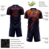 Custom Navy Orange Sublimation Soccer Uniform Jersey - Image 3