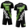 Custom Black Neon Green-White Sublimation Soccer Uniform Jersey - Image 2