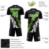 Custom Black Neon Green-White Sublimation Soccer Uniform Jersey - Image 3