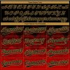 Custom Red Black-Old Gold 3D Pattern Two-Button Unisex Softball Jersey - Image 4