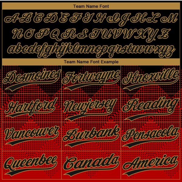 Custom Red Black-Old Gold 3D Pattern Two-Button Unisex Softball Jersey - Image 4