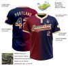 Custom Navy Vintage USA Flag Maroon-City Cream Gradient Fashion Two-Button Unisex Softball Jersey - Image 3