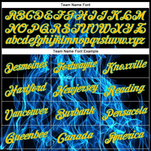 Custom Black Gold-Aqua 3D Pattern Design Flame Performance T-Shirt - Image 3